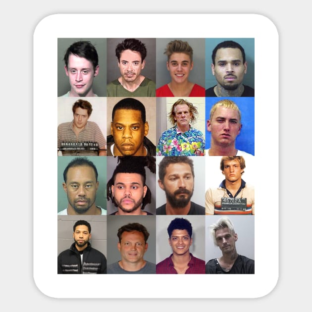 The Fame Monster - Male Celebrity Mugshots Sticker by SNAustralia